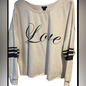 Plus Size Sweatshirt Women's 2x Ladies Long Sleeve Shirt Cropped LOVE Written